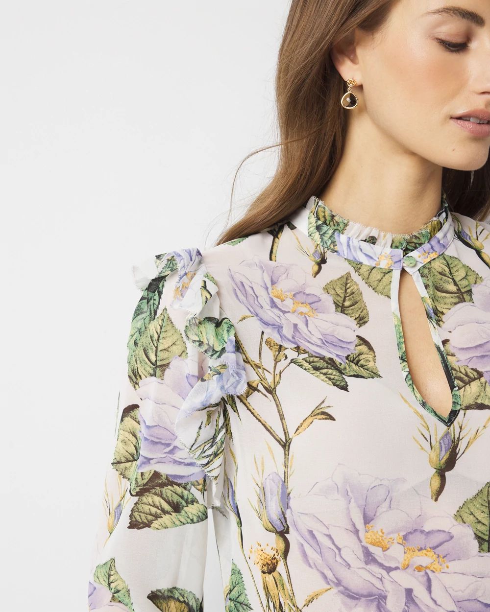 マダマダ　writing blouse-romantic sentence Romantic Chiffon Blouse | White House Black Market